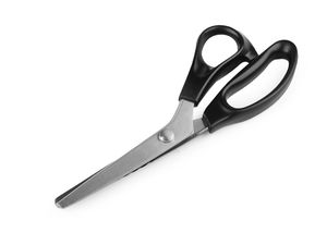Foarfecă profesională festonată de 23 cm – Foarfecă premium cu tăiș ondulat pentru materiale textile și tapițerie (Negru)