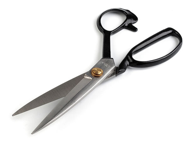 Foarfecă profesională de croitorie de 9 inchi - Foarfecă premium pentru materiale textile CEO cu mâner ergonomic cauciucat (23 cm, Negru)
