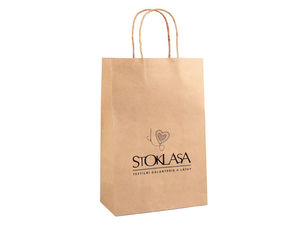 Pungi de cadou medii din hârtie Kraft Stoklasa cu mânere răsucite (20x30 cm) - set de 25 bucăți