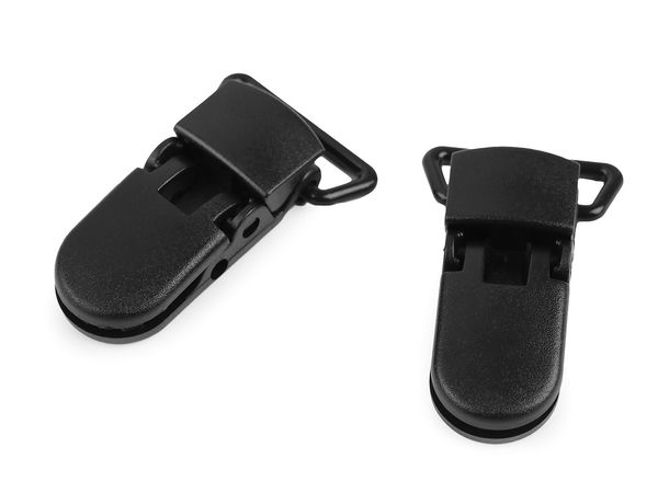 Clipsuri premium din plastic negru pentru ecusoane (lățime bandă 20 mm) - Cleme cu prindere fermă pentru suport de card de identitate (set de 7)