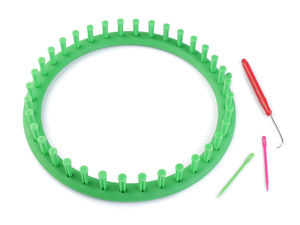 Set gherghef rotund pentru tricotat căciuli, fulare și șaluri (Ø 24 cm) - Verde irlandez