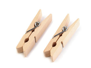 Cârlige premium din lemn natur - Cleme universale pentru lucru manual și rufe (11x45 mm)