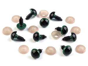 Ochi de siguranță din plastic tip desen animat, 12 mm, cu șaibe, pentru păpuși handmade, jucării din pluș și ursuleți