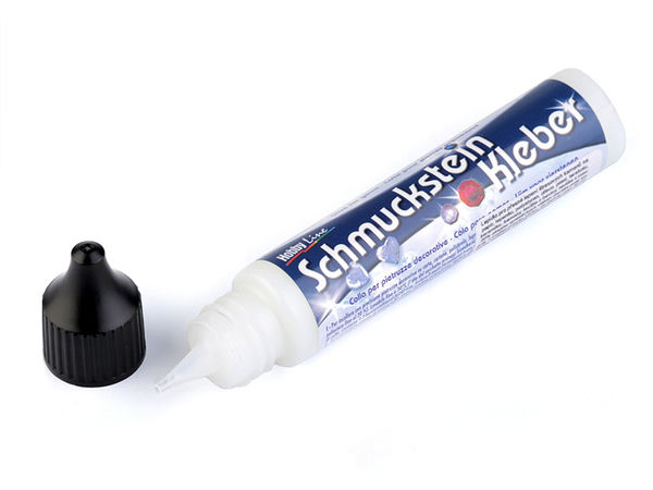 Adeziv premium pentru strasuri și pietre decorative - Lipici pe bază de apă pentru textile și lucru manual, 29 ml, cu aplicator de precizie (uscare transparentă)