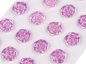 Strasuri autoadezive în formă de trandafir cu luciu sidefat (11mm) - Stickere florale 3D din pietre decorative pentru scrapbooking, lucru manual și proiecte creative