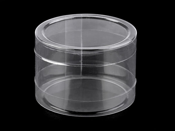 Recipient rotund premium din plastic transparent (Ø74 mm) | Cutie transparentă pentru prezentare și cadouri
