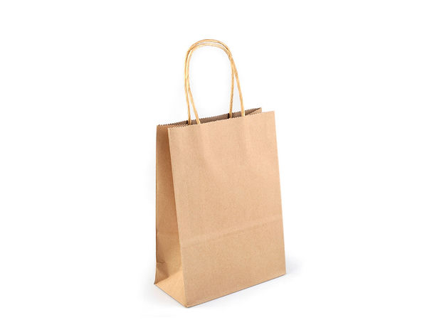 Pungă premium de cadou din hârtie Kraft maro natur (16x22 cm) - Pungă de înaltă rezistență din hârtie cretată pentru proiecte creative DIY cu mânere răsucite