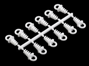 Ocheți premium din plastic cu filet pentru forme din polistiren și poliester - 1.1 x 2.5 cm, Alb, Set de 12 bucăți