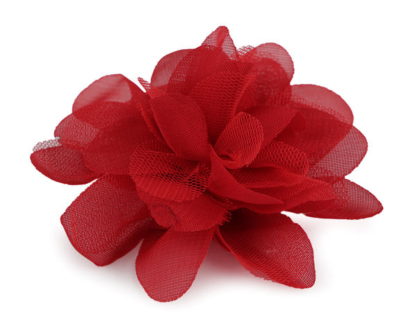 Aplicații florale premium din șifon stratificat (8 cm și 9 cm) - Decorațiuni textile pufoase pentru cusut, lucru manual și accesorii