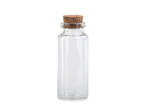 Mini borcane din sticlă transparentă cu dop de plută, calitate premium - Recipiente pentru craft 30x70 mm (Set de 12 bucăți)