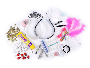 Set de creație DIY accesorii de păr pentru copii - Set de design bentițe și clame de păr