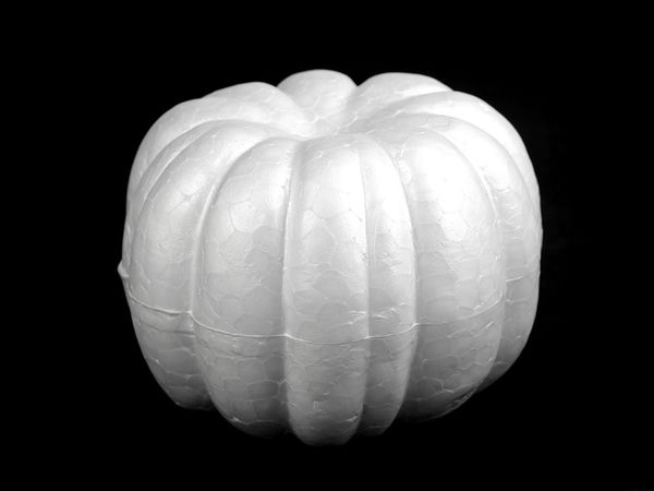 Formă premium din polistiren alb în formă de dovleac pentru decorațiuni creative de toamnă și Halloween - 6,5 x 9 cm