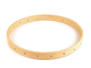 Cerc premium din lemn de fag pentru artizanat, cu orificii pre-perforate (Ø21 cm) - Natur deschis