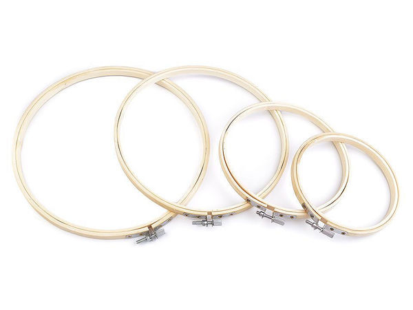 Set premium de gherghifuri din bambus - Ramă din lemn pentru broderie și lucru de mână cu șurub metalic de tensionare