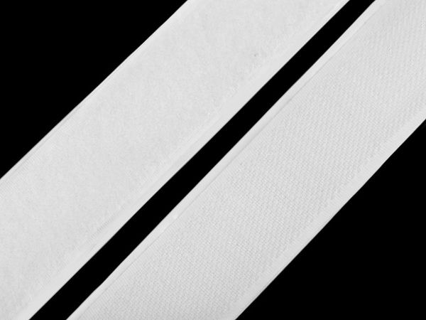 Bandă velcro autoadezivă premium (lățime 30 mm, albă) - Sistem de prindere cu arici pentru galanterie, confecții și uz medical