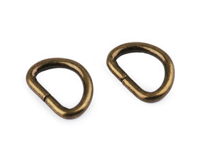Inele D metalice premium de 15 mm pentru genți, agende și zgărzi de dimensiuni mici (nesudate)