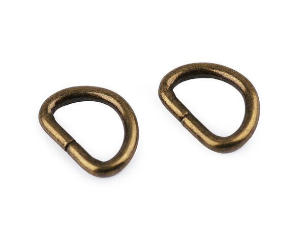 Inele D metalice premium de 15 mm pentru genți, agende și zgărzi de dimensiuni mici (nesudate)