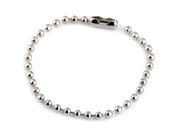 Lănțișor premium cu bile din nichel (12 cm, bile de 2,5 mm) - Accesoriu metalic versatil pentru pandantive, genți și îmbrăcăminte