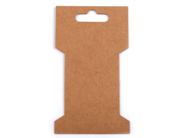 Bobine din carton maro natur pentru ambalare (6,6 x 11,5 cm) – Cartele suspendabile pentru expunerea panglicilor, dantelelor și articolelor de pasmanterie