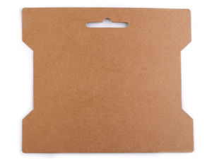Mosor din carton maro natural pentru ambalare și expunere - Suport suspendabil de prezentare, 14 x 16,3 cm