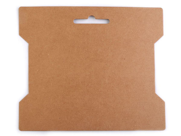Mosor din carton maro natural pentru ambalare și expunere - Suport suspendabil de prezentare, 14 x 16,3 cm