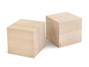 Cub premium din lemn natur pentru proiecte creative DIY (4x4 cm) - Bloc din lemn de culoare ivoire pentru artizanat, decorațiuni și activități didactice