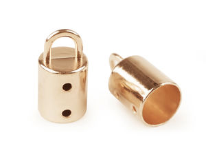 Terminații metalice premium pentru șnur (Ø 14 mm) – Feronerie ultra-lucioasă, rezistentă la rugină pentru genți și șnururi