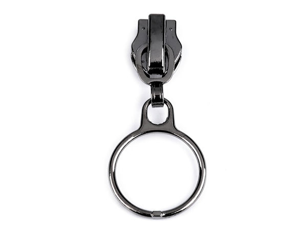 Cursor metalic premium cu cheiță tip inel pentru fermoar spiralat din nailon nr. 5