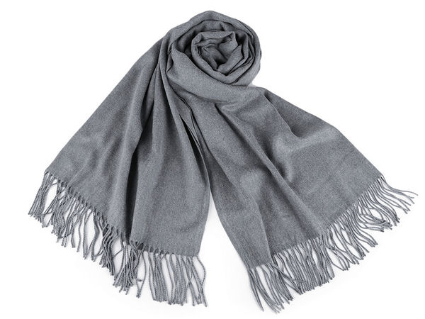 Eșarfă și șal premium tip pashmina cu franjuri - Accesoriu călduros de iarnă (70x180 cm)