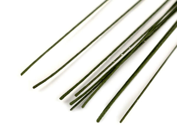 Sârmă florală premium îmbrăcată în hârtie albă (1 mm x 40 cm) pentru aranjamente florale și lucru manual