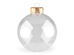 Glob de Crăciun transparent din plastic de umplut pentru proiecte DIY - Ø8 cm