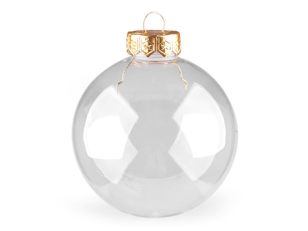 Glob de Crăciun transparent din plastic de umplut pentru proiecte DIY - Ø8 cm