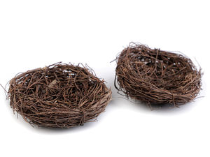 Cuib decorativ din răchită în miniatură (8 cm) - Cuib de păsări din crenguțe naturale pentru proiecte de galanterie, decoruri de Paște și nunți rustice