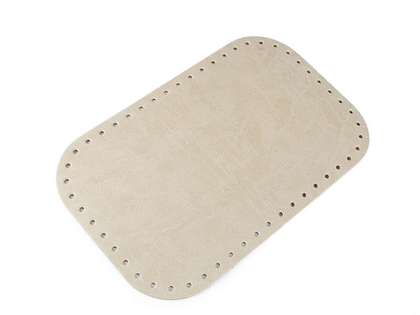 Bază din piele ecologică premium pentru genți - Întăritură de 18x28 cm pentru fundul genților croșetate și cusute, cu orificii pre-perforate, fabricată în Italia (Ecru)