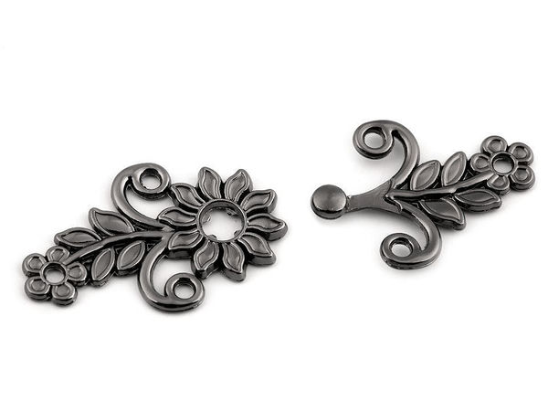 Închizătoare metalică decorativă cu motiv floral pentru îmbrăcăminte și accesorii