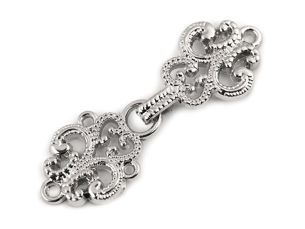 Cleme decorative premium cu model filigran, tip copcă - Sisteme metalice de închidere de cusut pentru pulovere, cardigane și jachete