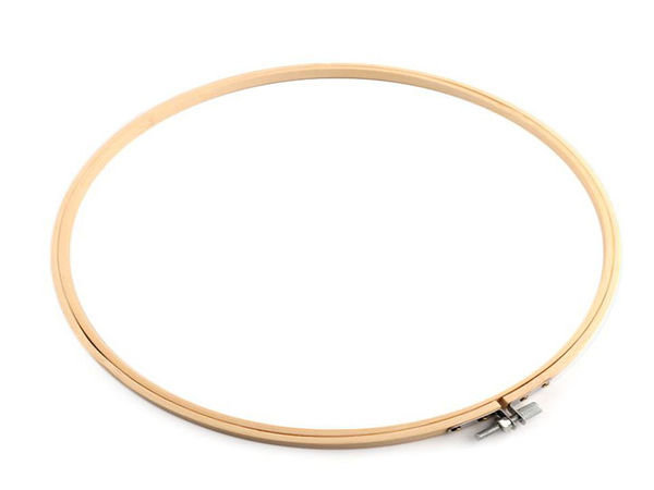 Gherhef premium din bambus pentru broderie (Ø29 cm) - Ramă rotundă pentru lucru manual cu șurub de tensionare din metal