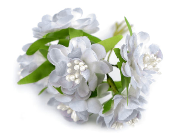 Flori artificiale premium pe sârmă flexibilă pentru aranjamente florale și lucru manual - Set de 6 bucăți