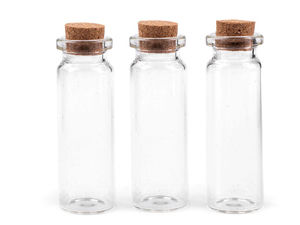 Sticluțe mini premium din sticlă cu dop de plută (20x60mm, 13ml) - Recipiente mici transparente pentru proiecte creative, amintiri și galanterie