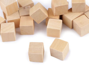 Cuburi premium din lemn pentru craft, 15x15 mm – Blocuri mici pentru proiecte DIY, învățare educativă și joc creativ