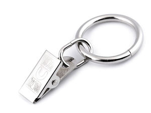 Inele metalice premium pentru perdele, cu cleme de prindere (Ø25 mm) - Finisaj nichelat