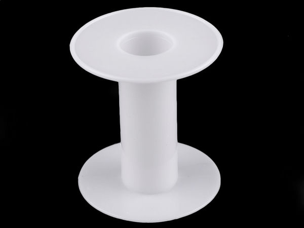 Bobină din plastic goală pentru panglici și galoane - 6 x 6,6 cm cu orificiu central de 21 mm
