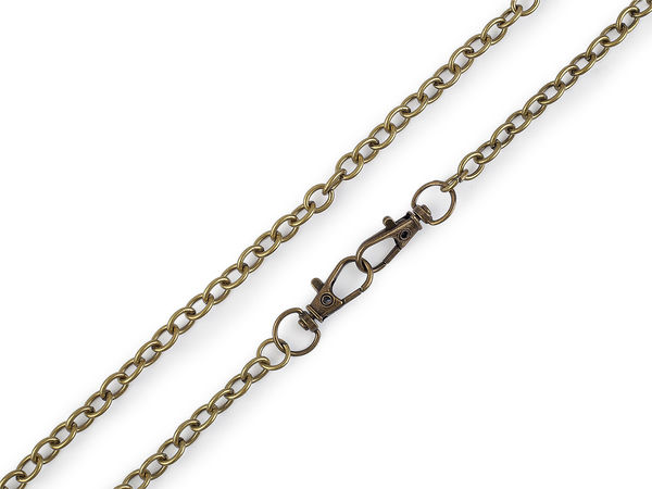 Lanț metalic premium pentru geantă, cu carabine (120 cm) – Lanț de schimb pentru poșete, plicuri și genți de umăr