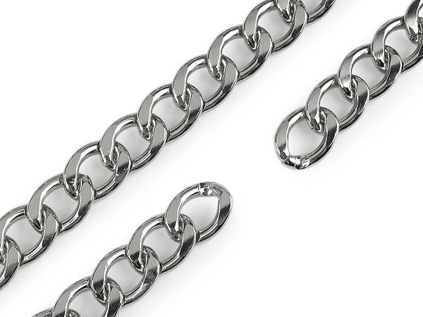 Lanț metalic premium cu zale ovale (lățime 20 mm) pentru genți, poșete și accesorii DIY