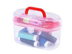 Organizator compact pentru trusă de cusut, cu tăviță detașabilă - Trusă premium portabilă cu accesorii de cusut și reparații