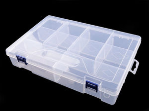 Cutie organizatoare din plastic transparent, cu separatoare detașabile, 6 x 20 x 30 cm