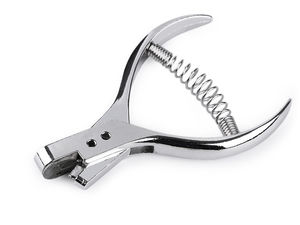 Clește perforator profesional cu fantă ovală pentru curele din piele, carton și hârtie - Finisaj nichelat