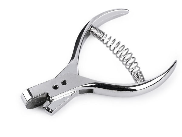 Clește perforator profesional cu fantă ovală pentru curele din piele, carton și hârtie - Finisaj nichelat