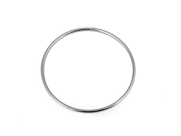 Mâner rotund nesudat din metal pentru genți, nichel (Ø13,5 cm) – Inel O masiv pentru confecționarea de poșete și prinzătoare de vise