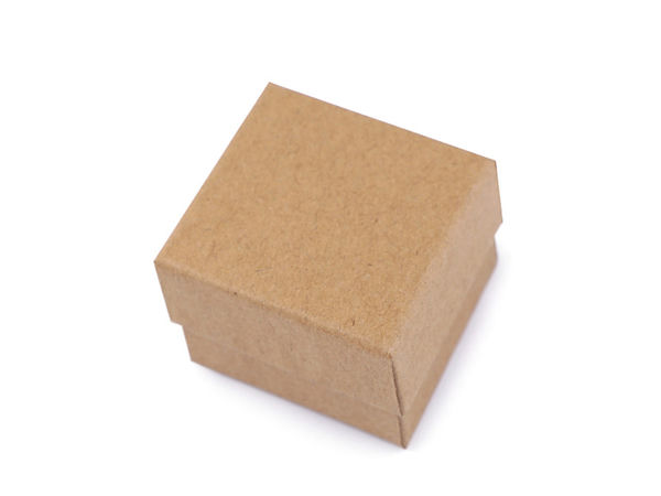 Cutie cadou din hârtie Kraft natur pentru bijuterii (5x5 cm) cu burete detașabil